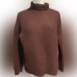 Vince Burgundy Wool & Cashmere Turtle Neck Sweater Size M